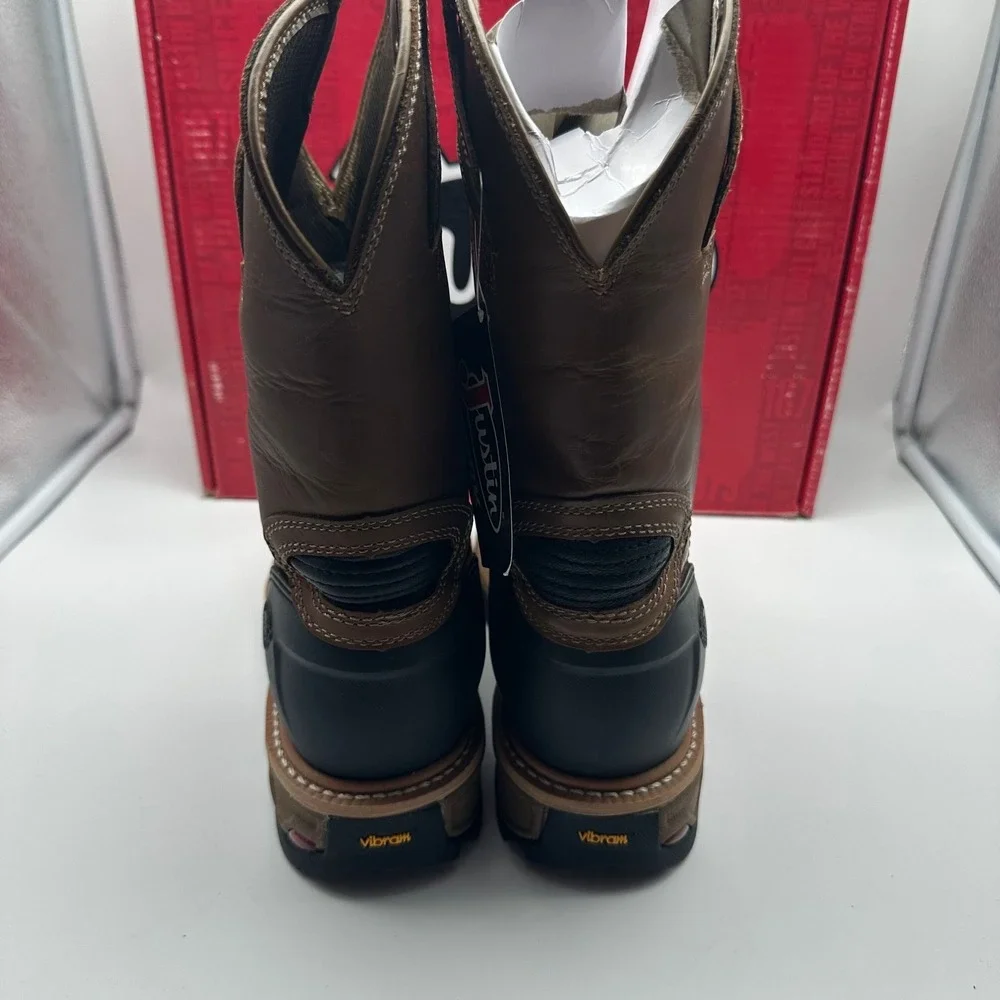Justin Boots Leather‎ Composite Toe Oyster Snow Plow Waterproof WK2154 Mens 8 D